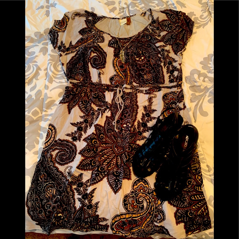 Sonoma paisley patterned lined dress